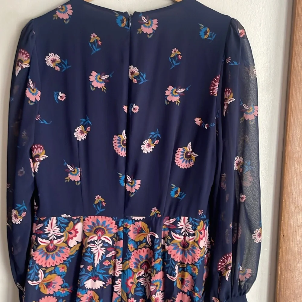 Boden Belgrave Jumpsuit Silk Navy Flourish Scatter